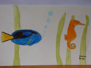 Doctorfish and seahorse