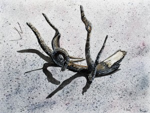Burnt Beach Driftwood Painting