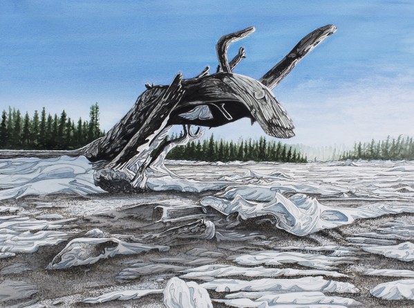 Winter Dragon Painting by Stephen Emms