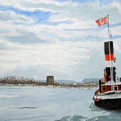 James Whalen Tug Boat Painting