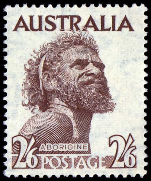Australia Aborigine Vintage Postage Stamp Art by Redamber65