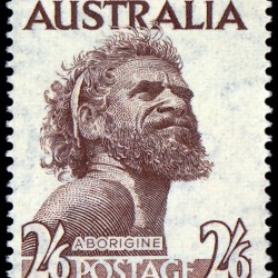 Australia Aborigine Vintage Postage Stamp Art