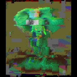 Elephant Green Pose Unique Pixel Abstract Art