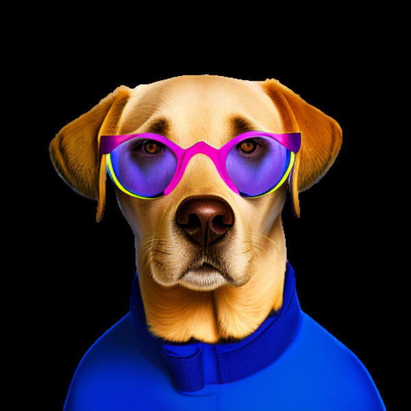 Cachorro com oculos azuais by Sonia Ribeiro