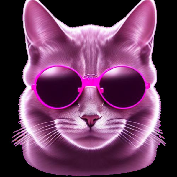 Gato branco com oculos preto1 by Sonia Ribeiro