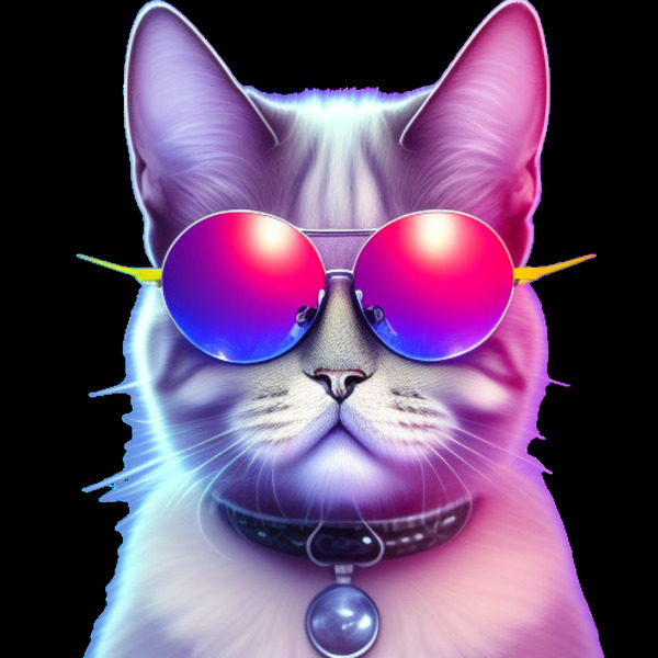 Gato branco com oculos rosa by Sonia Ribeiro