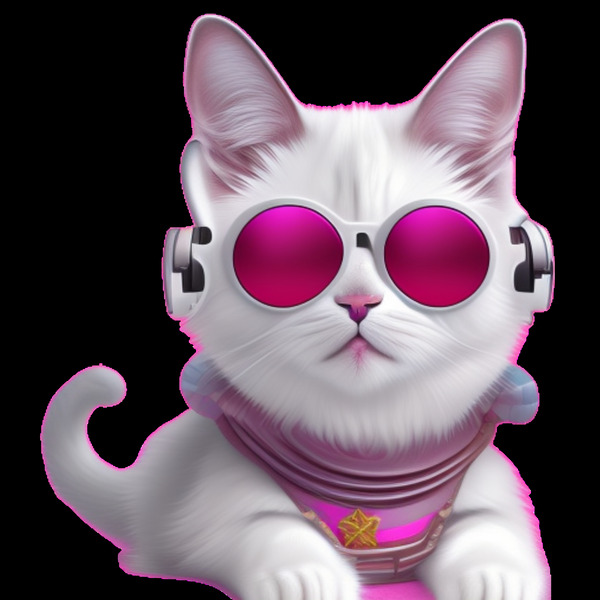 Gato branco com oculos rosa 2 by Sonia Ribeiro