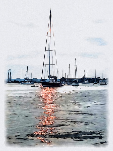 Sunset Sail Newport SK by JANIce