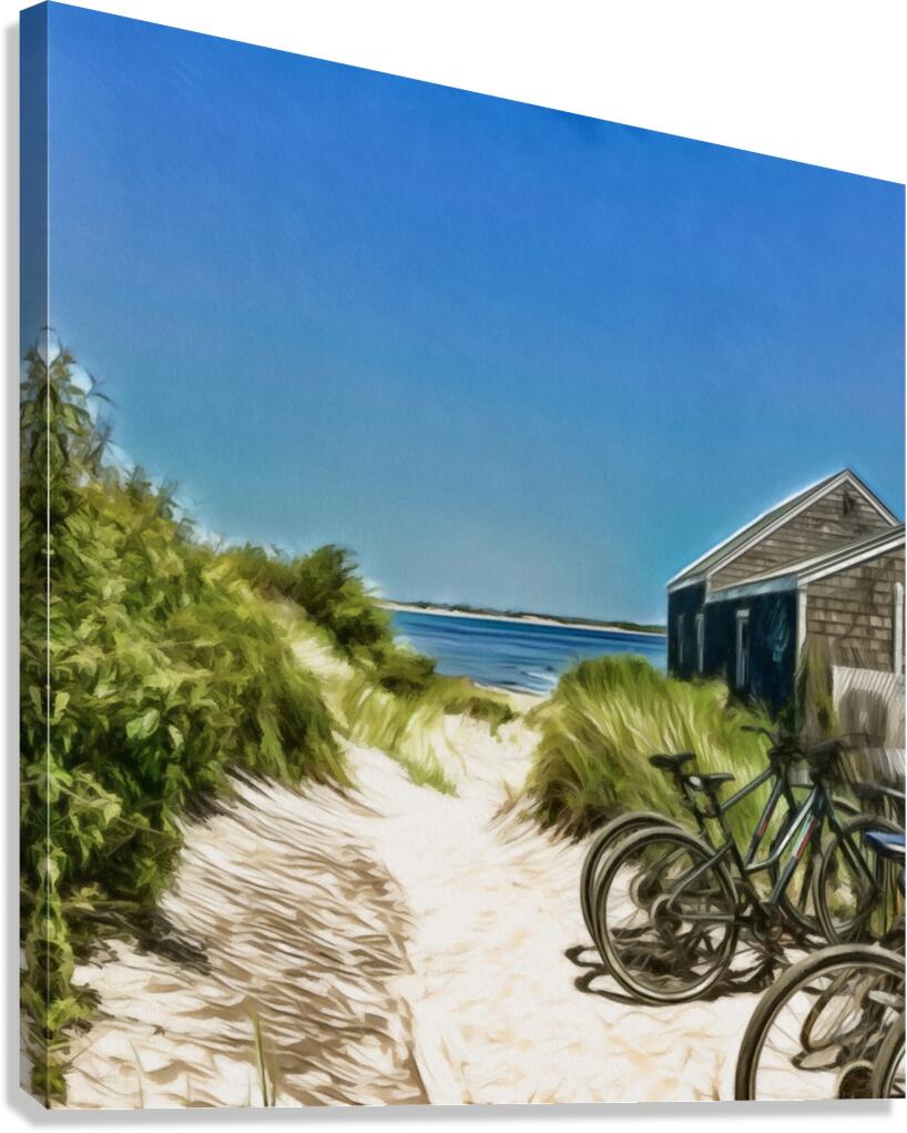 Bikes seaside Canvas Print