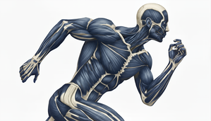 Dynamic Human Muscle Anatomy – Blue-Toned Runner by MotivatePrints