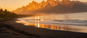 Golden Haze — Palm Coast at Sunrise