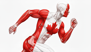 Maple Motion – Female Canadian Flag Muscular Anatomy Runner