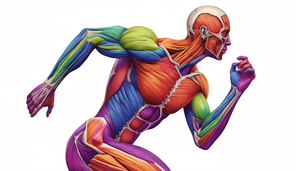 Spectrum Runner — Color-Coded Muscle Anatomy in Motion