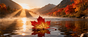 Sunbeams on the River Autumn Heart