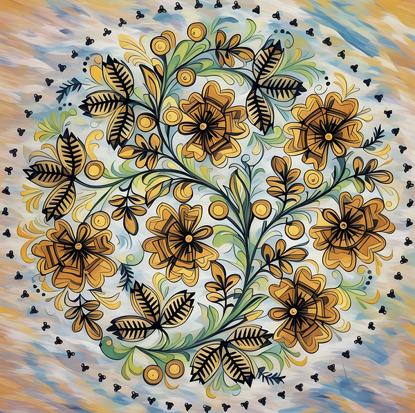 ArtXcl 1004 mandala flowers Print