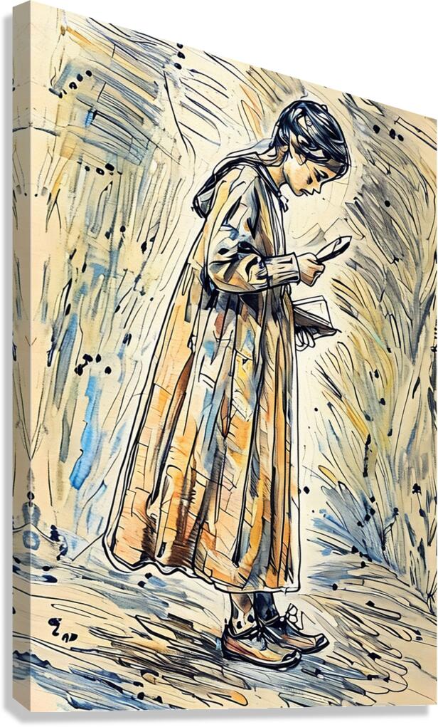 ArtXcl 054 girl with book Canvas Print