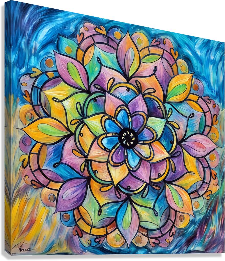 ArtXcl 1003 mandala flowers Canvas Print