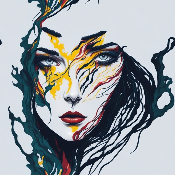 Abstract art design of a beautiful woman Print