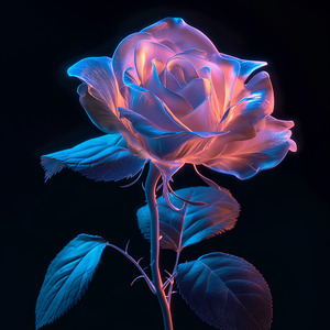 Floral Fantasy Abstract Minimal  Floral  Botanical Digital Artwork