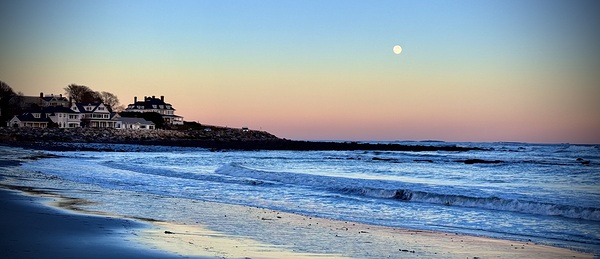 North Beach Moon by WJE Photos by William J Edwards