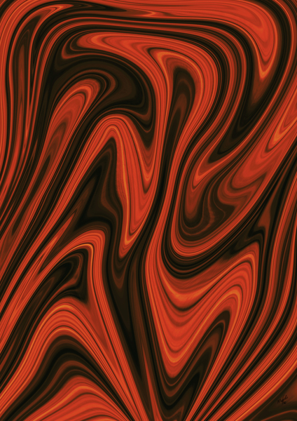 Dark Orange Abstract Print