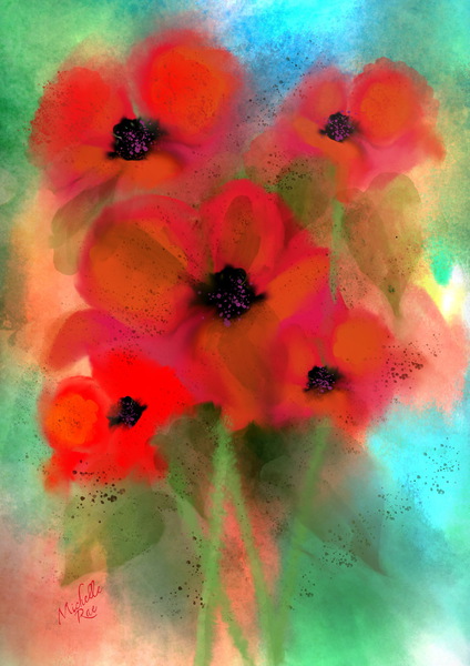 Vibrant Poppies  2  Print