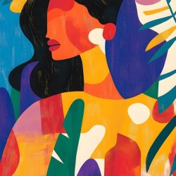 Vivid Harmony – Contemporary Abstract Portrait _Metal Prints