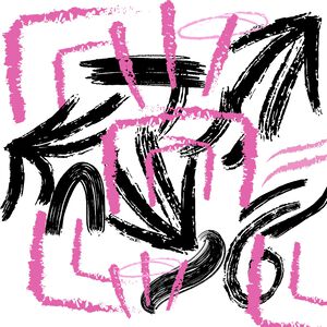 Pointless Directions-Pink Black White