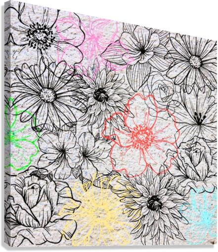 Flower Collage Light Canvas Print