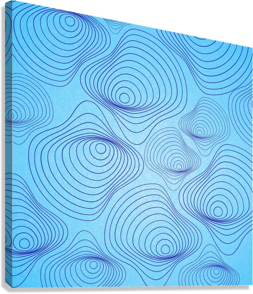 Blue Wavy Spirals Canvas Print