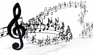 Music background design.Musical writing isolated over white.
