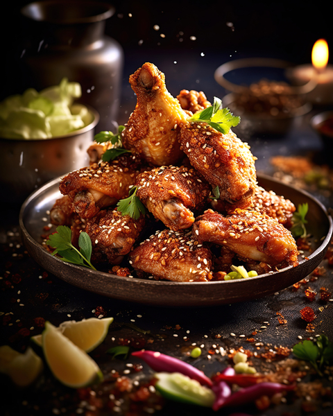 Crispy chicken wings Juicy Print