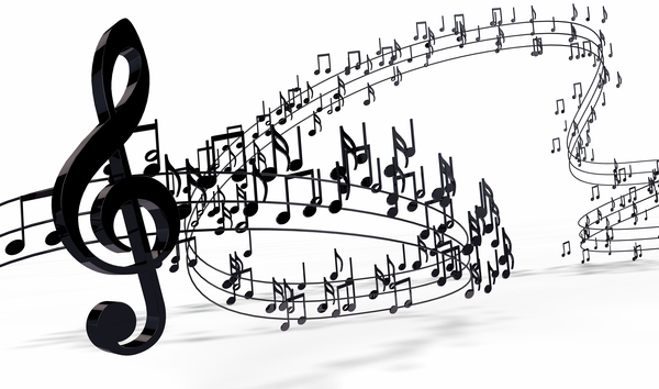 Music background design.Musical writing isolated over white. by Carlos Castilla