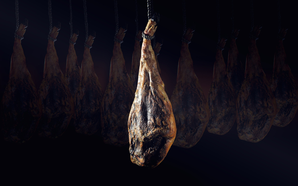 Dry Spanish ham Jamon Serrano Bellota Italian Prosciutto. by Carlos Castilla