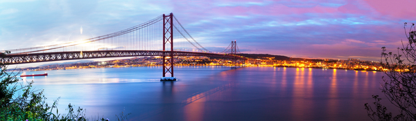 Lisbon landscape at sunset Print