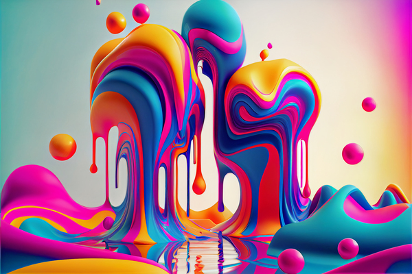 bubles waves liquid.Sweaty slimy billowy dripping candy. by Carlos Castilla