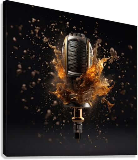 microphone splashing Canvas Print