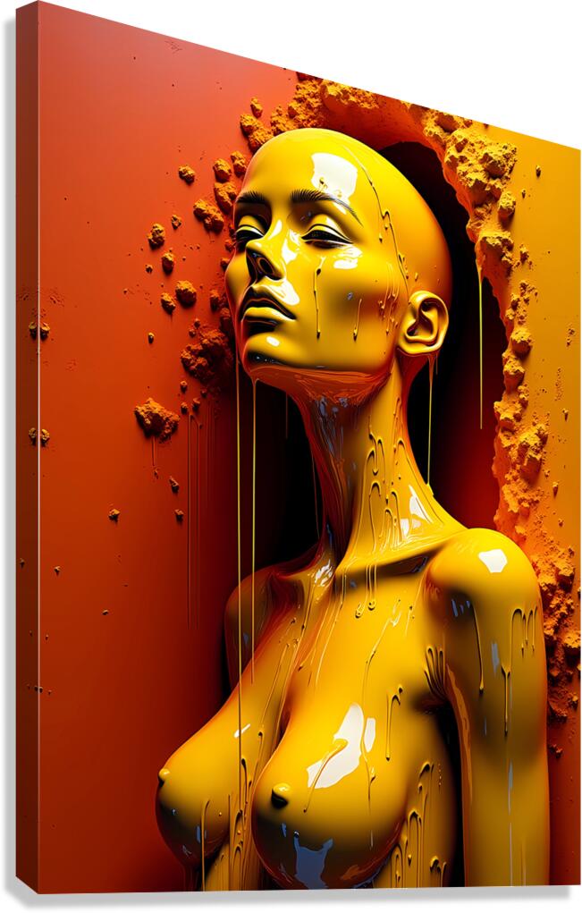 Golden Drip Canvas Print