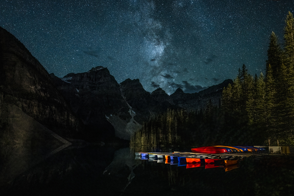 Moraine Lake under the Milky Way by David Bussieres Photography