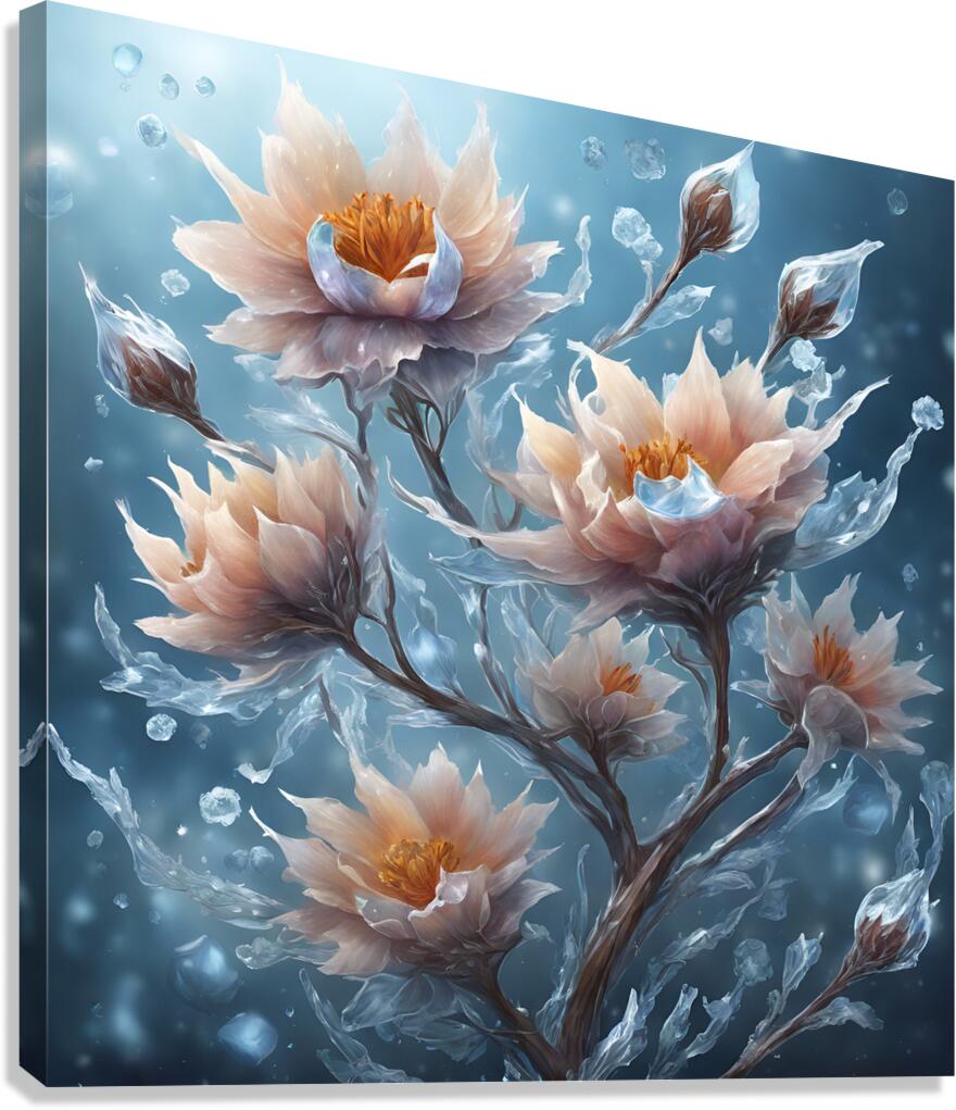 frozen rounded flowers Canvas Print
