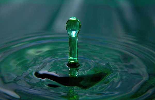 Green Water Drop by Jerry Clement