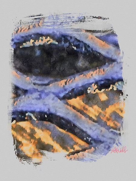 Blue Orange Layers Print