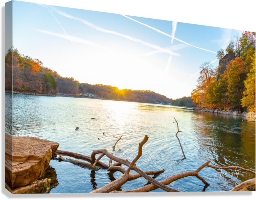 Sunset and Stripes Canvas Print