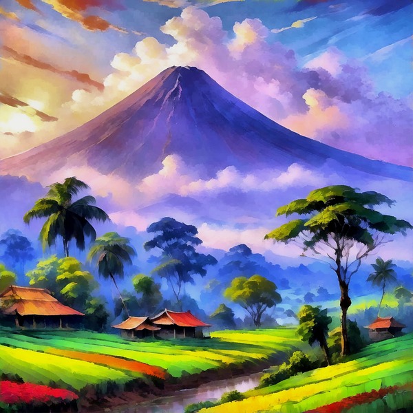East Java landscape art6k2 Print