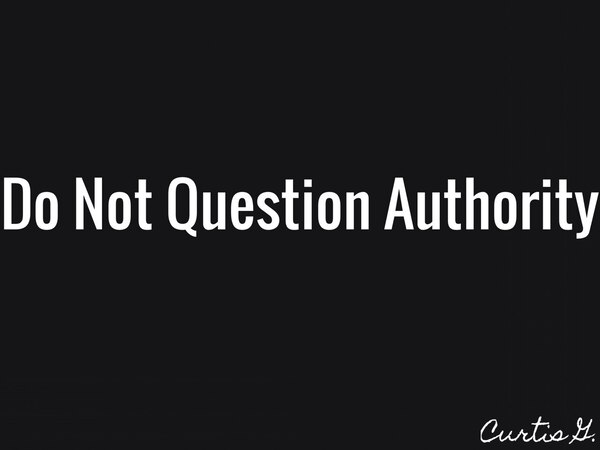 Do Not Question Authority Print