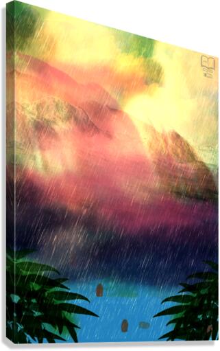 Sunset Waterfall Canvas Print