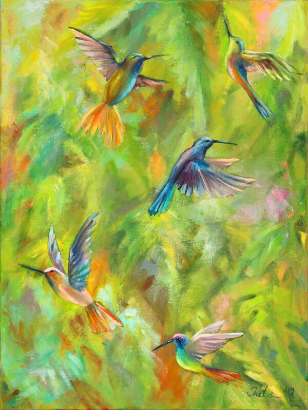Hummingbird Dance Print