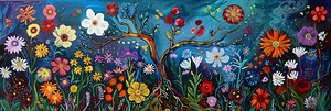 Abstract Modern Art Painting Print Mixed Media Collage Wall Art for Home Décor Unique Original Christmas Gift By Acclaimed Artist Kate Colson 1