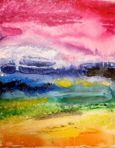 Abstract Modern Art Painting Print Mixed Media Collage Wall Art for Home Décor Unique Original Christmas Gift By Acclaimed Artist Kate Colson 2