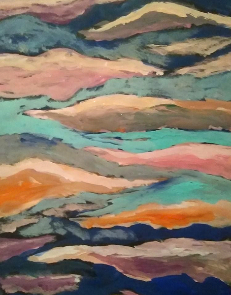 Abstract Modern Art Painting Print Mixed Media Collage Wall Art for Home Décor Unique Original Christmas Gift By Acclaimed Artist Kate Colson 1 by Kate Colson Studio
